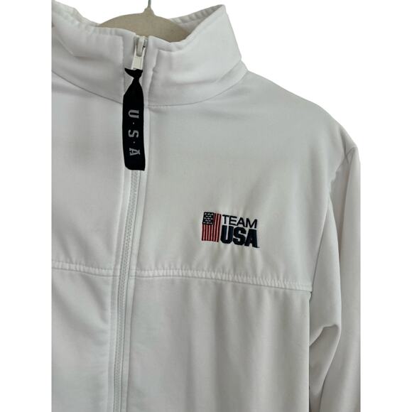 Men’s Team USA Olympic Committee Track Jacket White Size Medium - Picture 2 of 6
